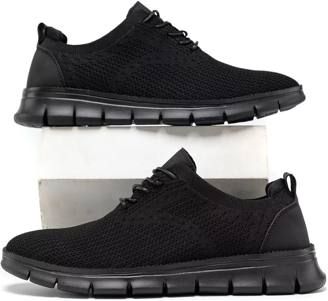 Mens Business Oxford Shoes Mesh Casual Sneakers Lightweight Breathable Work Office Dress Shoes Comfortable Walking Trainers for Men