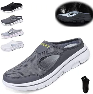 Men's Comfort Breathable Support Sports Sandals, Heelless Air Breathable Mesh Sport Sandals, High Elasticity Non-Slip Walking Shoes for Mens and Womens