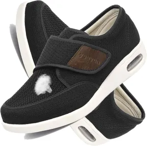 Men's Diabetic Shoes Diabetic Sneaker for Swollen Feet, Extra Wide Orthopedic Rehabilitation Shoes, Lightweight Diabetic Edema Shoes for Arthritis Thumb Valgus Senior,Black,14