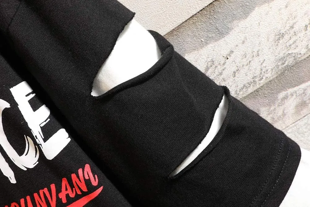 Men's Fashion Trends Hoodies Hip Hop Patchwork Sweater Hoodie Top