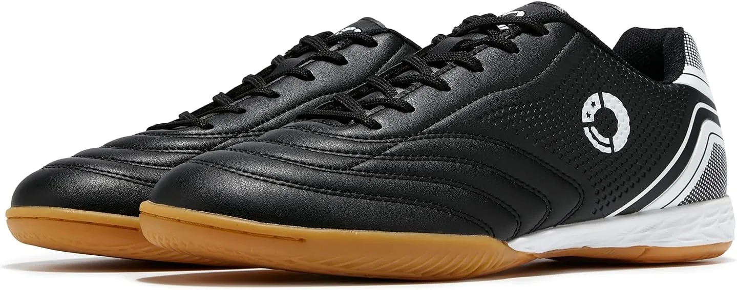 Men's Indoor Soccer Cleats Trainer Rubber Futsal Shoes for Athletic Flat Outsole Training Sneaker