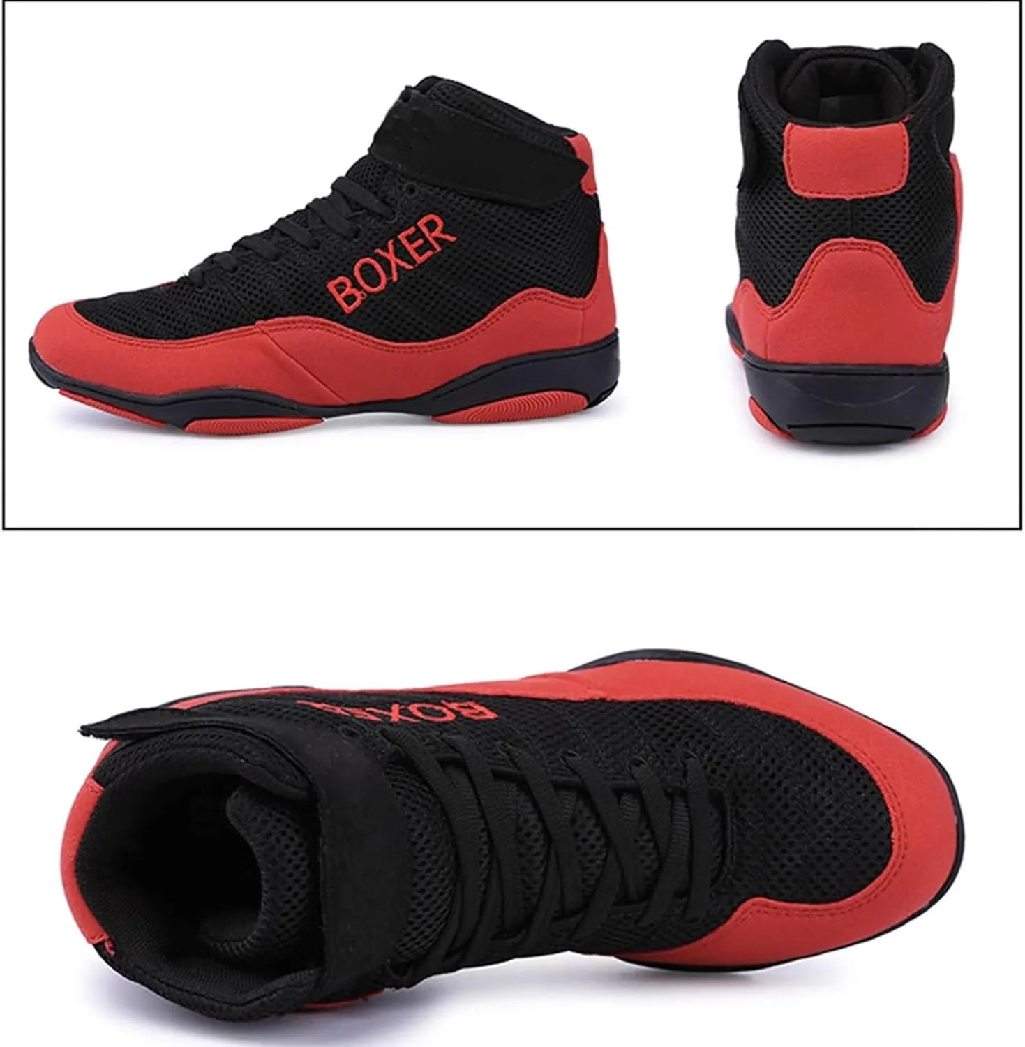 Mens' Lightweight Wrestling Shoes Unisex Breathable Fitness Shoes for Wrestling Boxing Weightlifting
