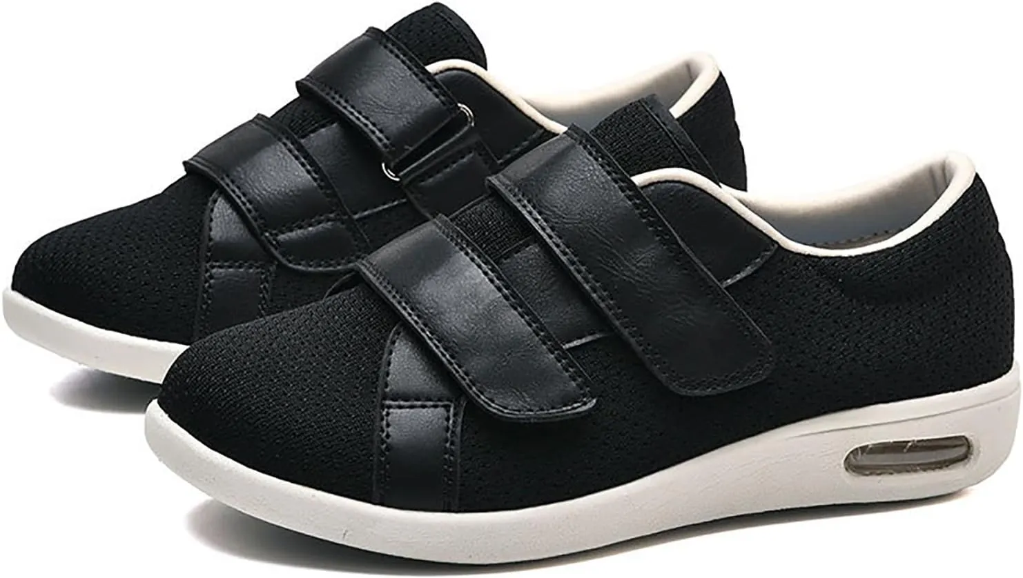 Mens Memory Foam Slippers, Autumn Models Mesh Breathable Non-slip House Slippers, Strap Adjustable Comfortable Light Air Cushion Leisure House Shoes