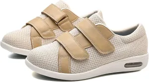 Mens Memory Foam Slippers, Autumn Models Mesh Breathable Non-slip House Slippers, Strap Adjustable Comfortable Light Air Cushion Leisure House Shoes
