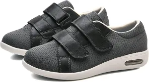 Mens Memory Foam Slippers, Autumn Models Mesh Breathable Non-slip House Slippers, Strap Adjustable Comfortable Light Air Cushion Leisure House Shoes
