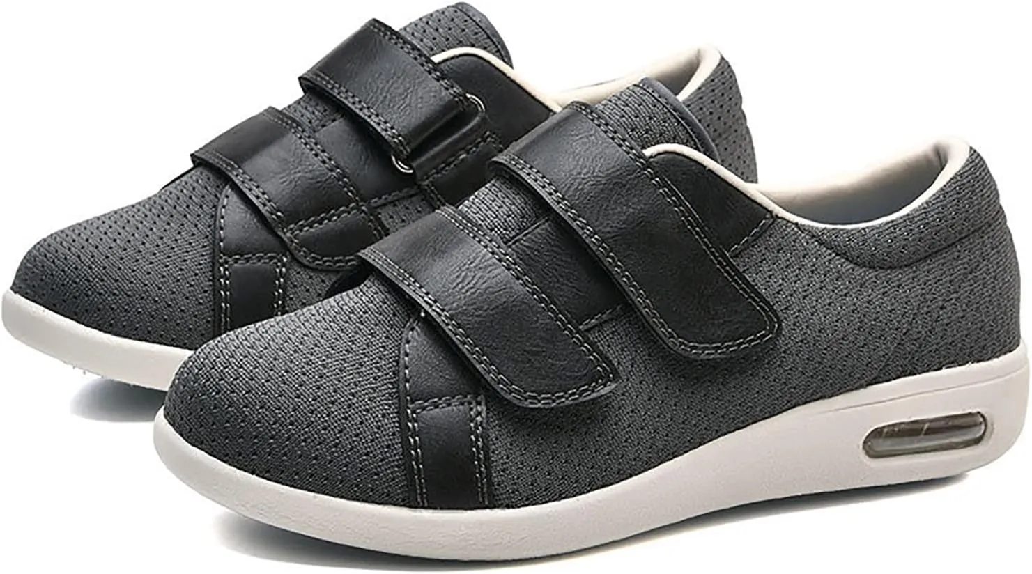 Mens Memory Foam Slippers, Autumn Models Mesh Breathable Non-slip House Slippers, Strap Adjustable Comfortable Light Air Cushion Leisure House Shoes