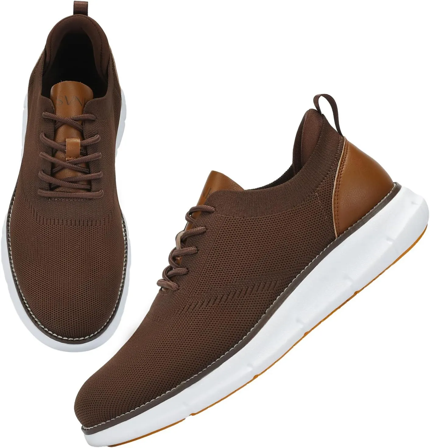 Men's Mesh Dress Shoes Casual Business Lace Up Oxford Sneakers Lightweight Breathable Walking Shoes Comfortable Thick Sole Tennis Footwear