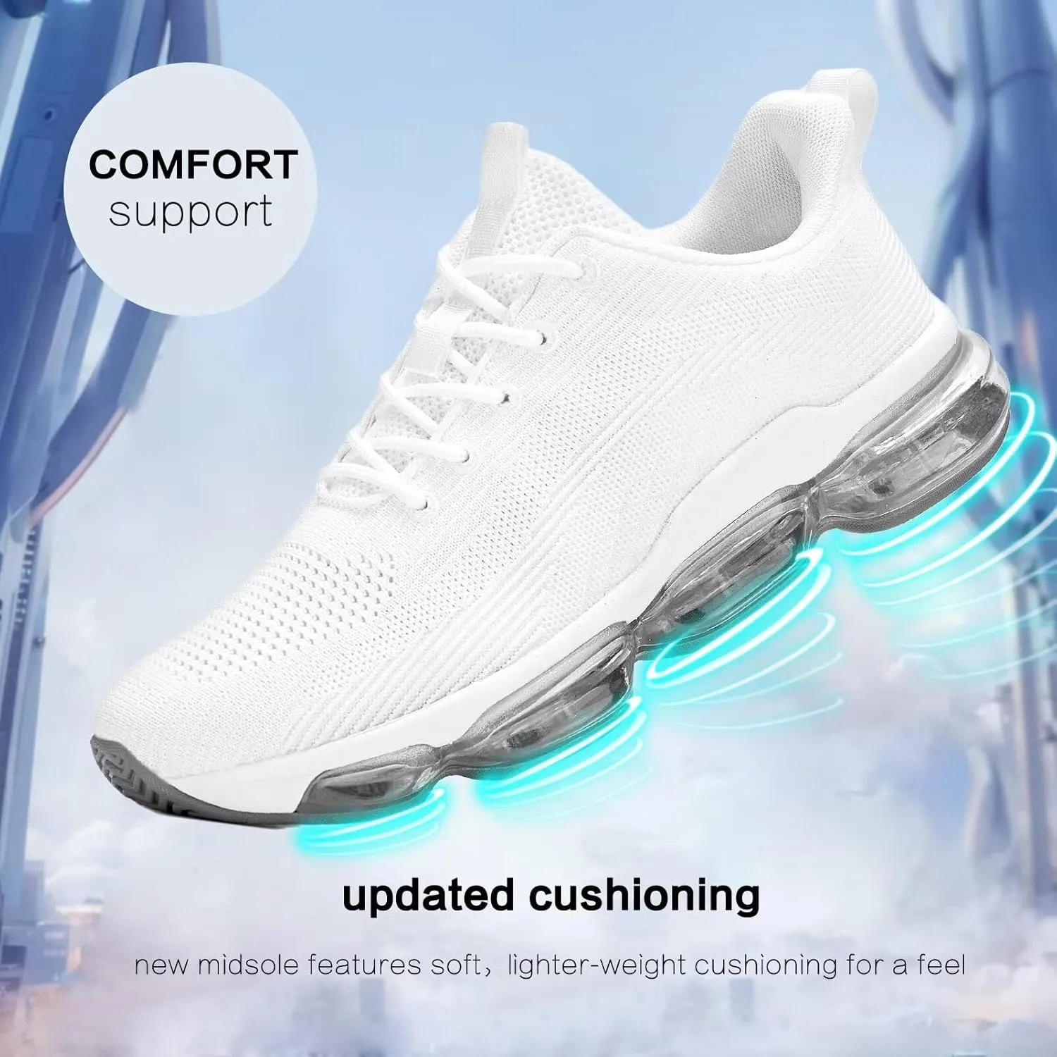 Mens Running Shoes Air Low Top Comfort Walking Lace Up Sneakers Breathable Fashion Tennis Sport Gym Fitness Cross Trainers