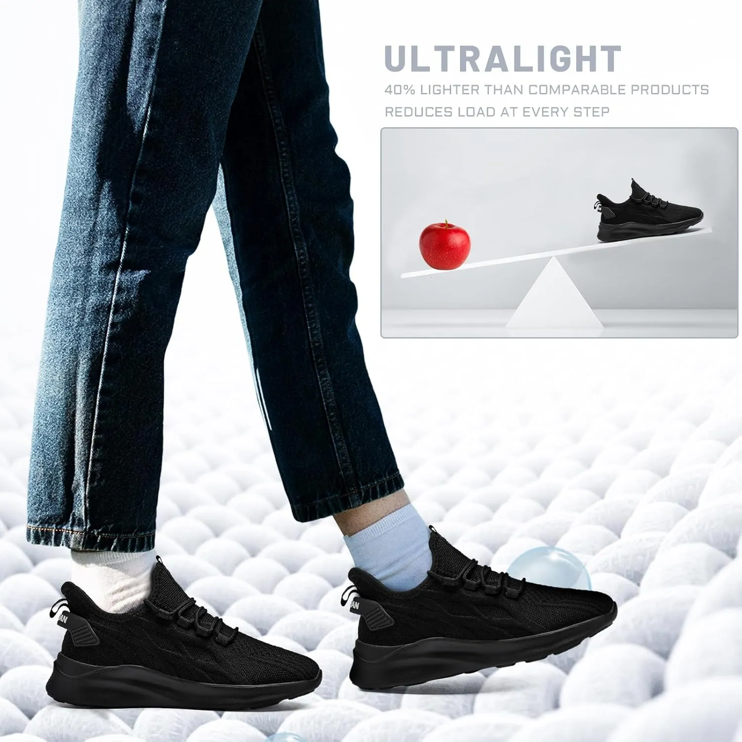 Mens Running Shoes Tennis Sneakers Walking Slip on Gym Workout Athletic Breathable Jogging Sport Casual Shoe