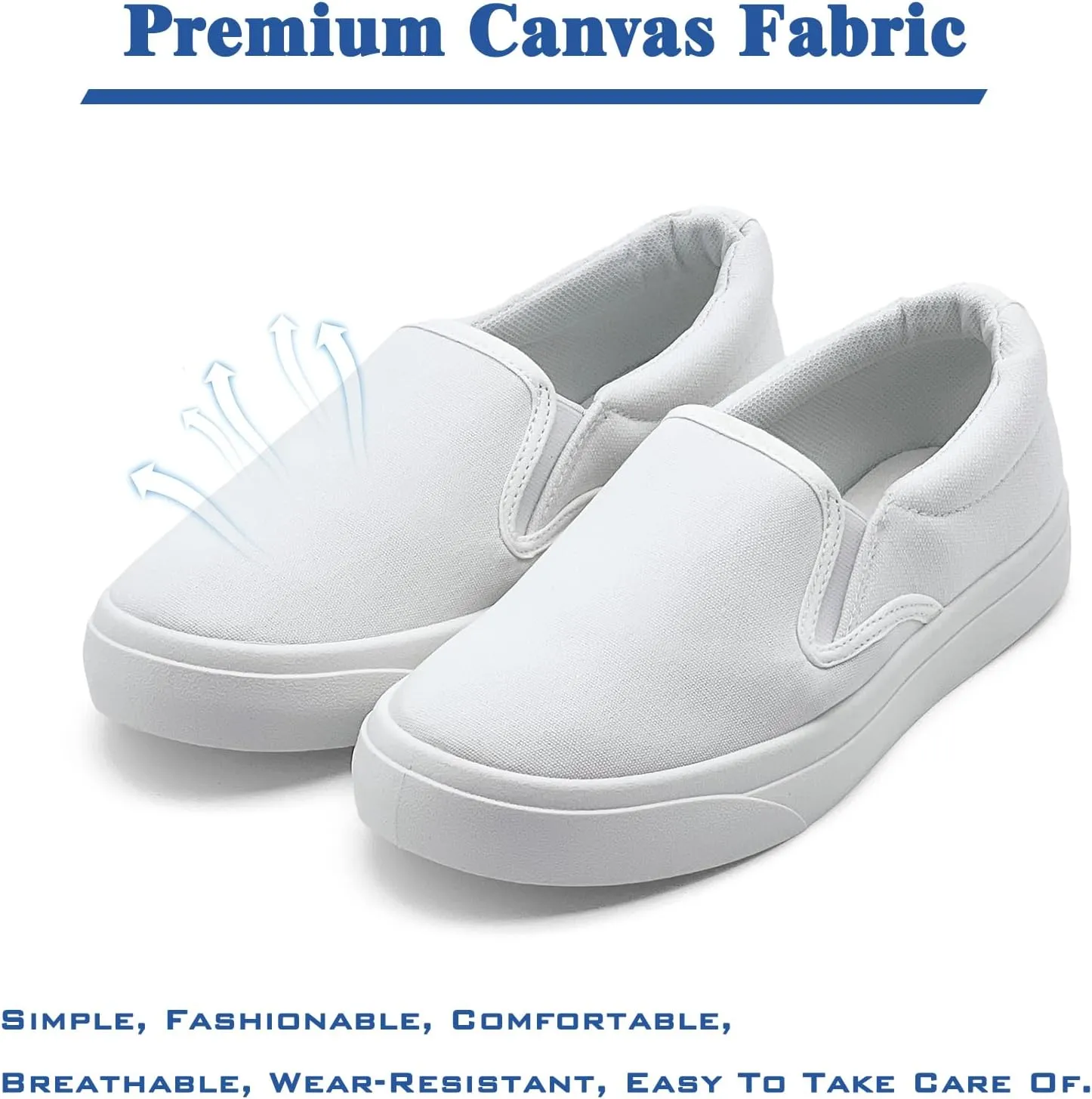 Men's Slip On Loafers Classic Canvas Shoes Casual Comfortable Flat Leisure Vintage Breathable Lightweight Dress Walking Sneakers