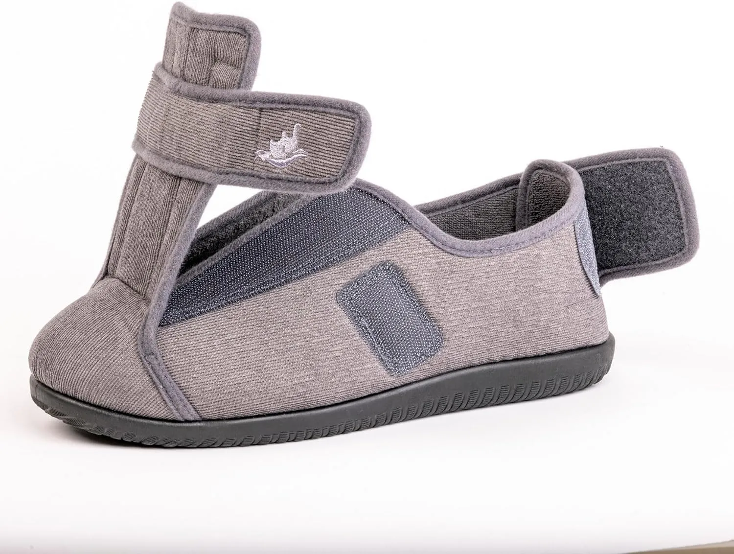 Men's Wide 80-D Memory Foam Diabetic Slippers with Adjustable Closures Breathable Washable Indoor/Outdoor House Shoe w/Anti Slip Sole