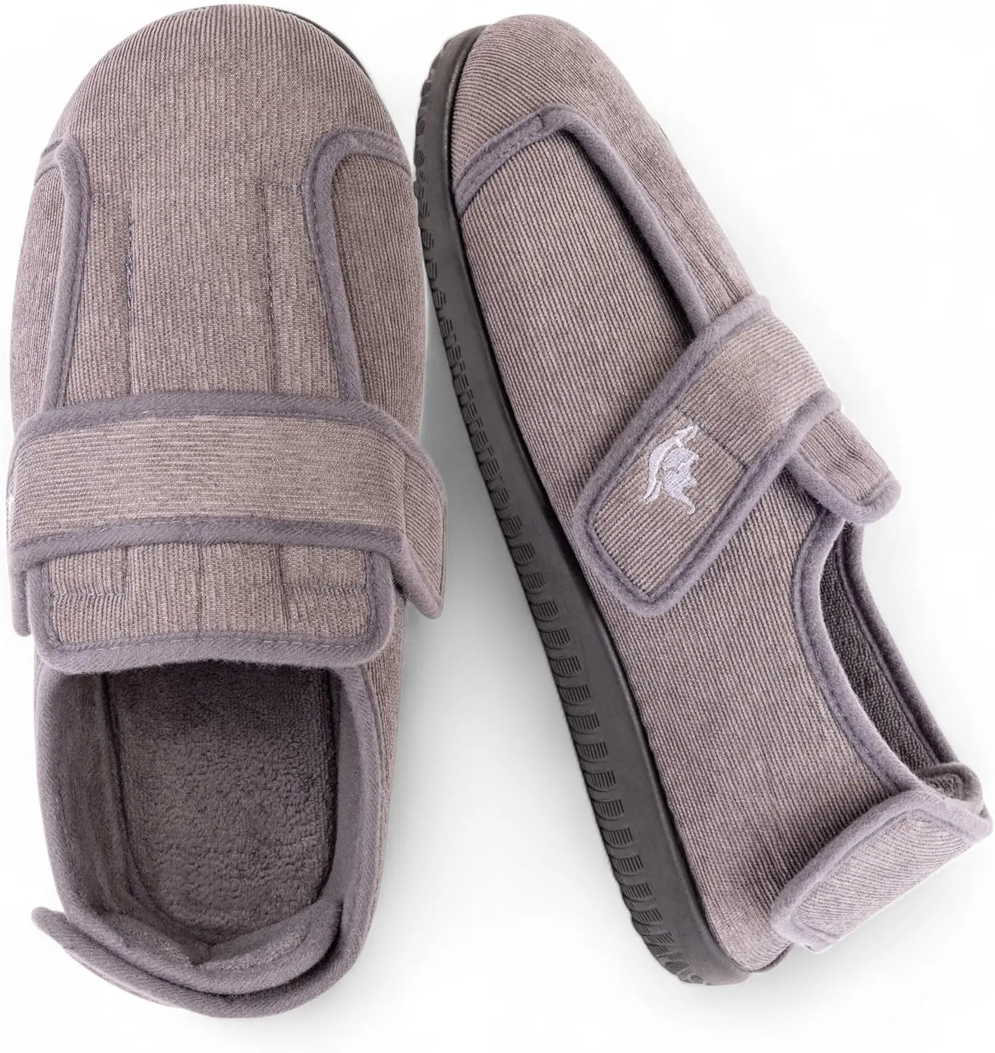 Men's Wide 80-D Memory Foam Diabetic Slippers with Adjustable Closures Breathable Washable Indoor/Outdoor House Shoe w/Anti Slip Sole