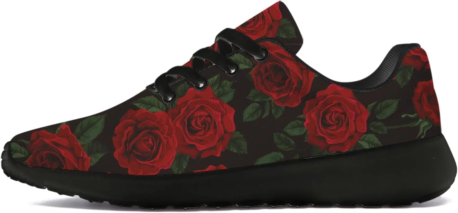 Mens Womens Rose Shoes Lightweight Running Tennis Gym Athletic Shoes Walking Sneakers Gifts for Him Her