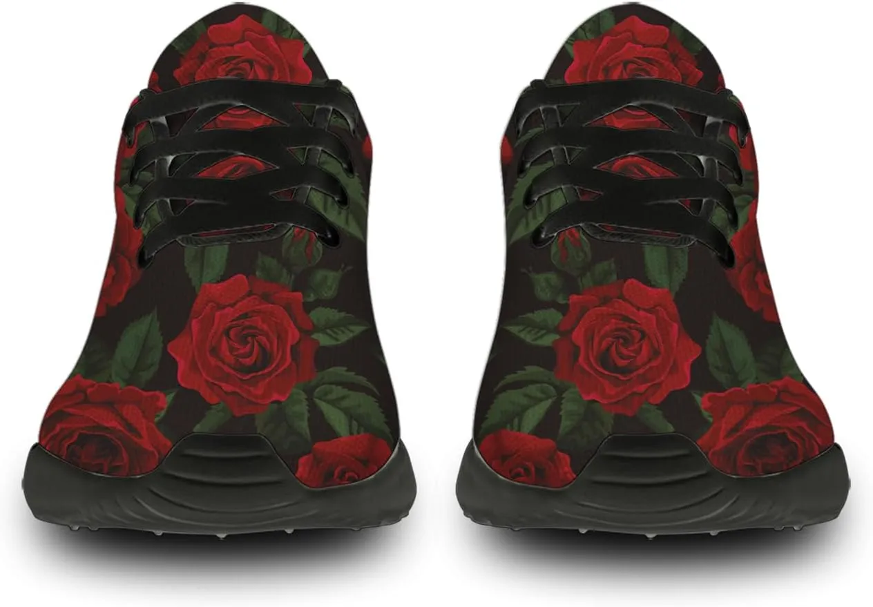 Mens Womens Rose Shoes Lightweight Running Tennis Gym Athletic Shoes Walking Sneakers Gifts for Him Her