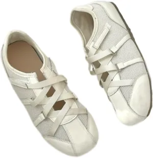 Mesh Sneakers for Women with Ballet Flat Suede Shoes Comfort Walking Shoes for Casual Outfits Daily Wear Urban Adventure