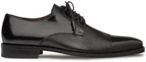 Mezlan - Soka - Men's Cap Toe Dress Shoe - Deerskin and Polished Calfskin with Elegant Tassel Detail - Handcrafted in Spain - Black - Size 8.5 - Wide Width