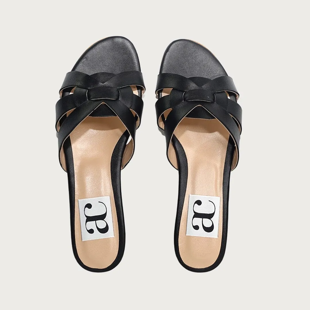 Mindy Black Leather