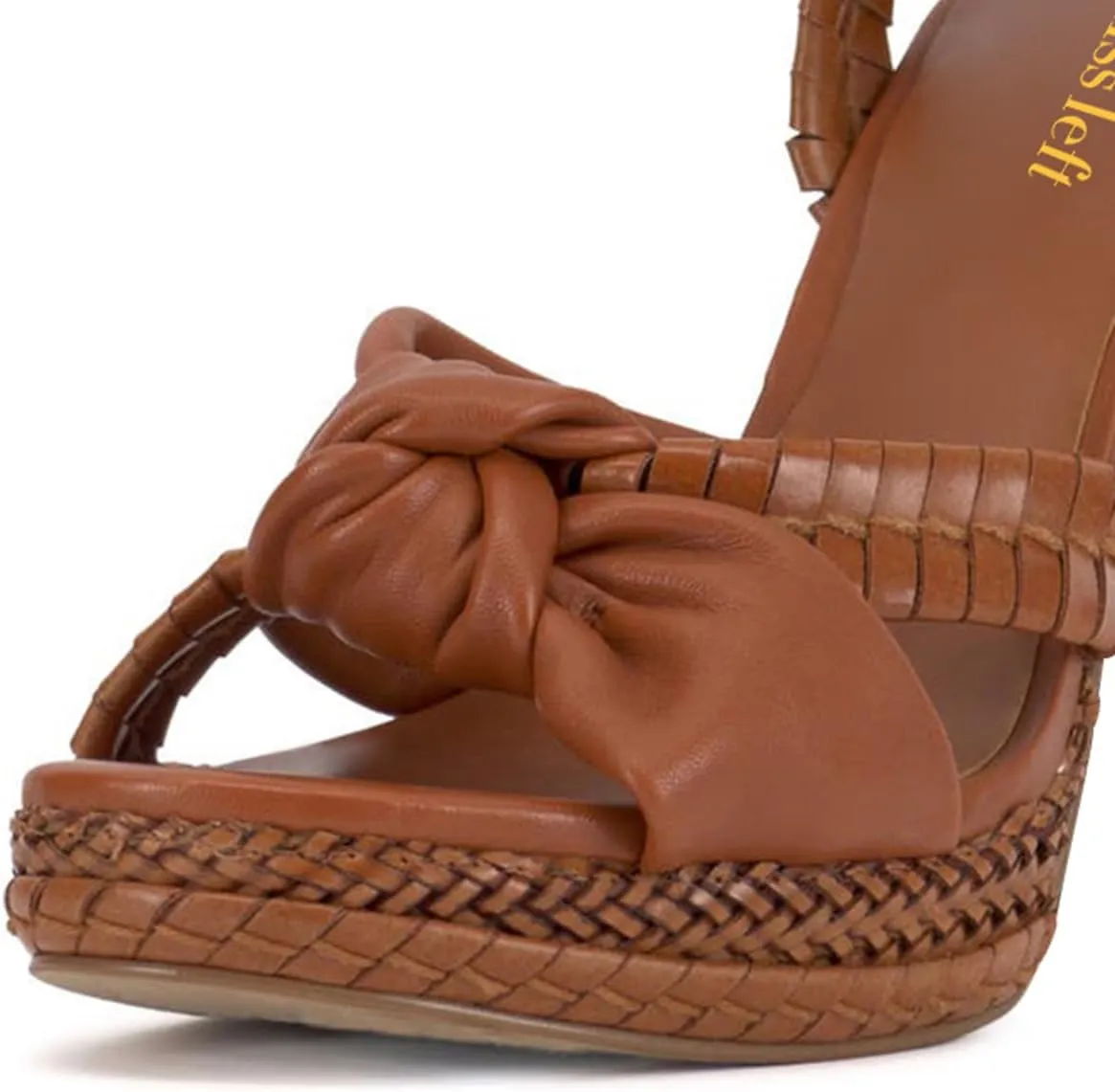 miss left Women Chic Super High Heel Braided Platform Sandals Open Toe with Knot Ankle Strap Buckle Elegant Prom Party Shoes Size 4-16 US