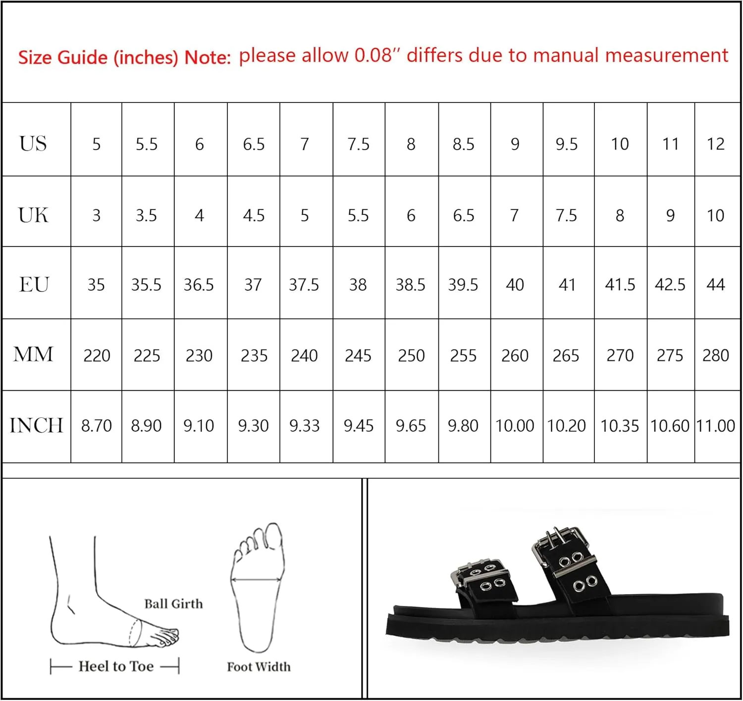 Modatope Womens Flat Sandals for Women Double Buckle Adjustable Slide Sandals Slip On Open Toe Platform Sandals