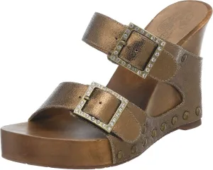 Naughty Monkey Women's Vegas 2 Strap Wedge Sandal