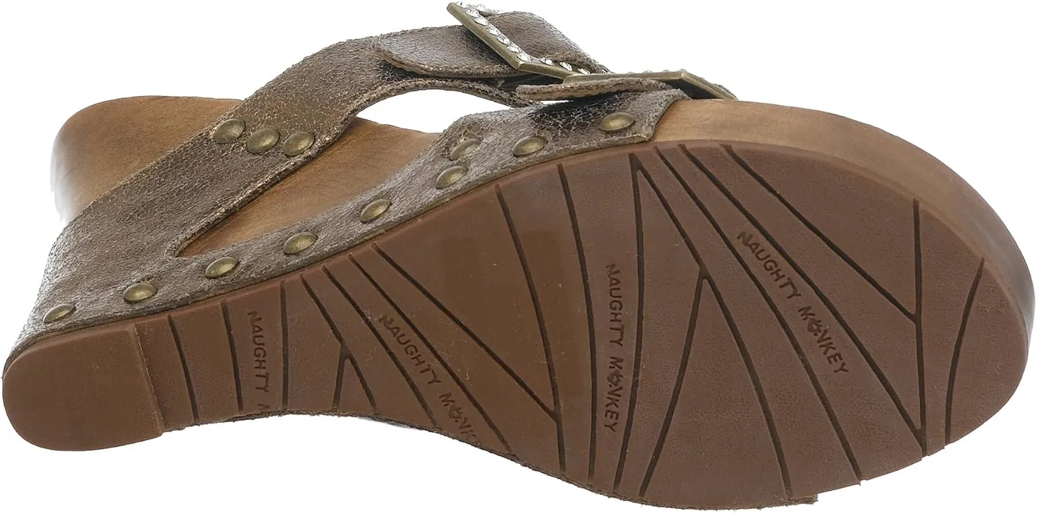 Naughty Monkey Women's Vegas 2 Strap Wedge Sandal