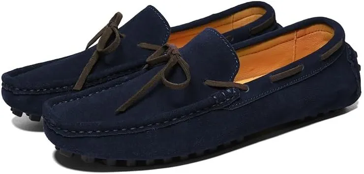 New Men's Shoes Mens Loafers Suede Leather Moccasins Driving Loafers Boat Shoes Simple Comfortable Flexible Flat Heel Lightweight Resistant Casual