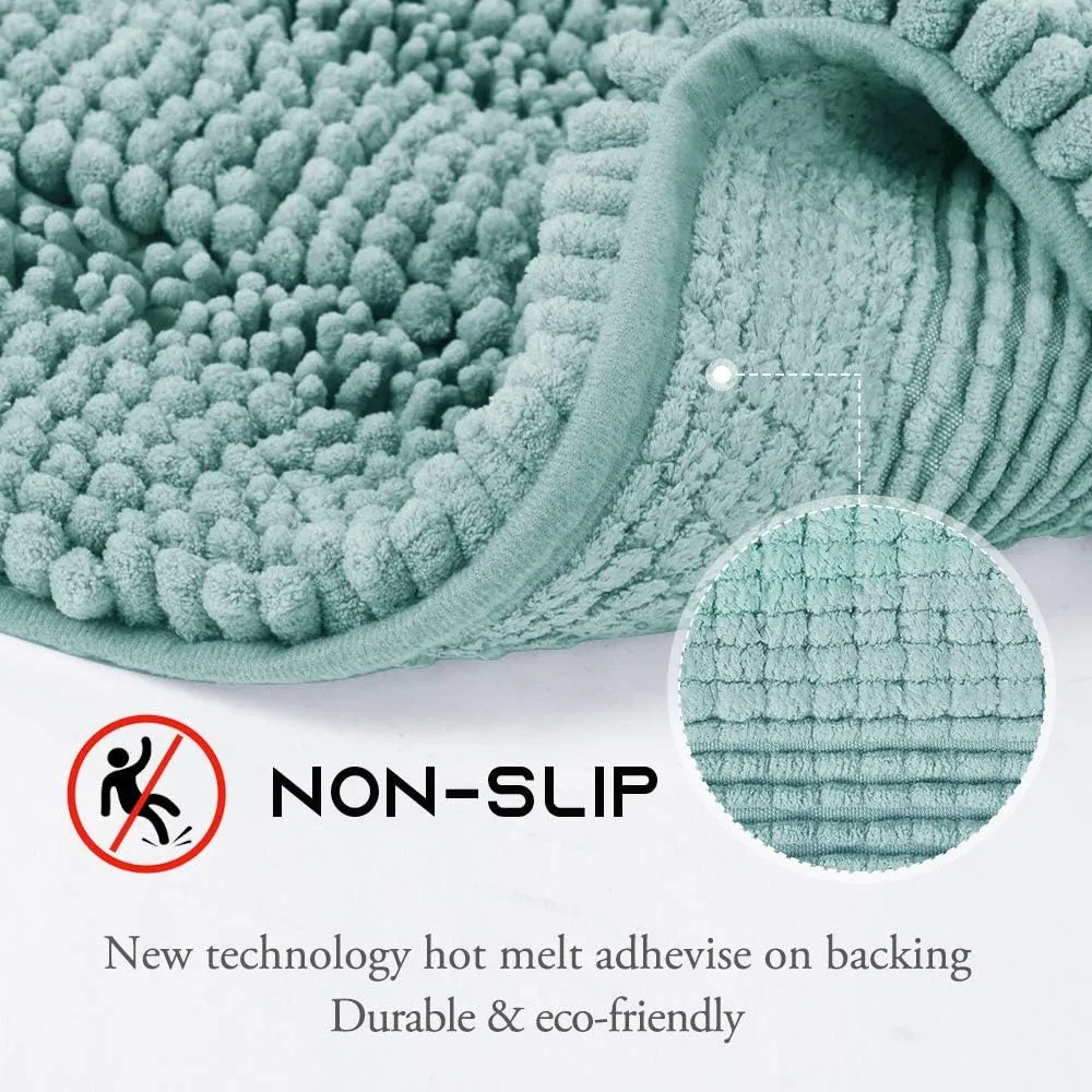 NICETOWN Bath Mats Shower Rugs Slip-Resistant (Eggshell Green, 20 x 32   17 x 24)