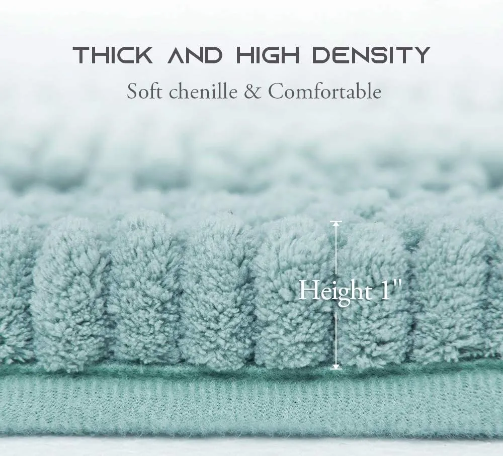 NICETOWN Bath Mats Shower Rugs Slip-Resistant (Eggshell Green, 20 x 32   17 x 24)