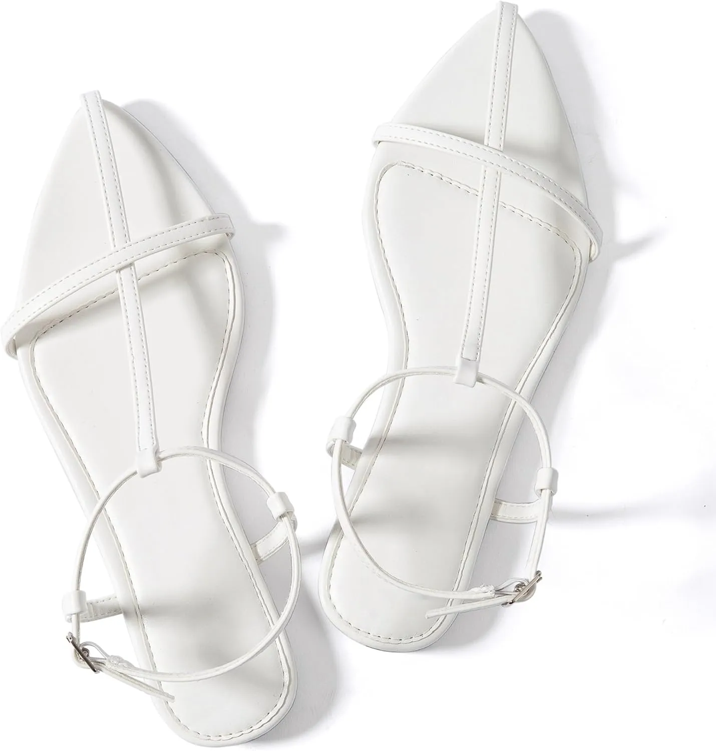 N.N.G Women Flat Sandals Dressy Srtappy Slingback Mules Cute Evening Vegan Leather Gladiator Designer Pretty Casual Pointed Open Toe