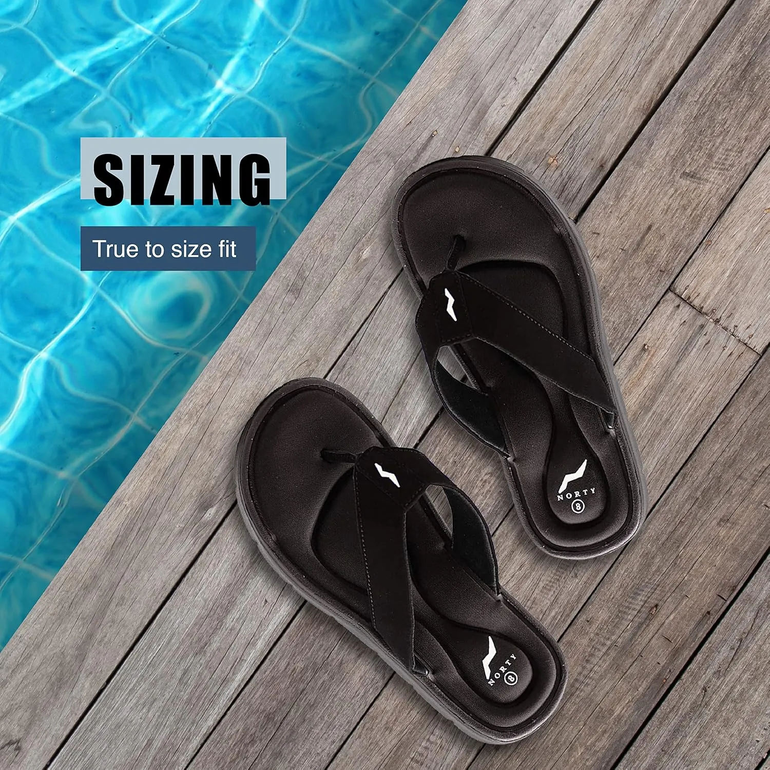 NORTY Mens Memory Foam Footbed Comfort Casual Sandal Slip On Shoe