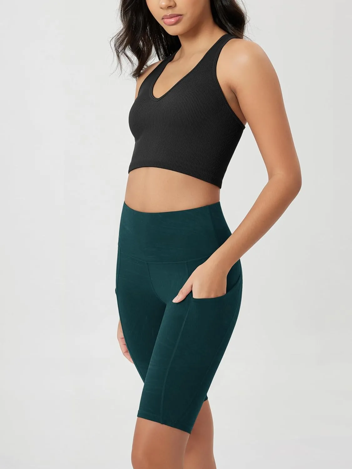 ODODOS Women's Tummy Control Biker Shorts 2.0 with Pockets High Waist Athletic Workout Yoga Shorts-5" / 8" / 10" Inseam