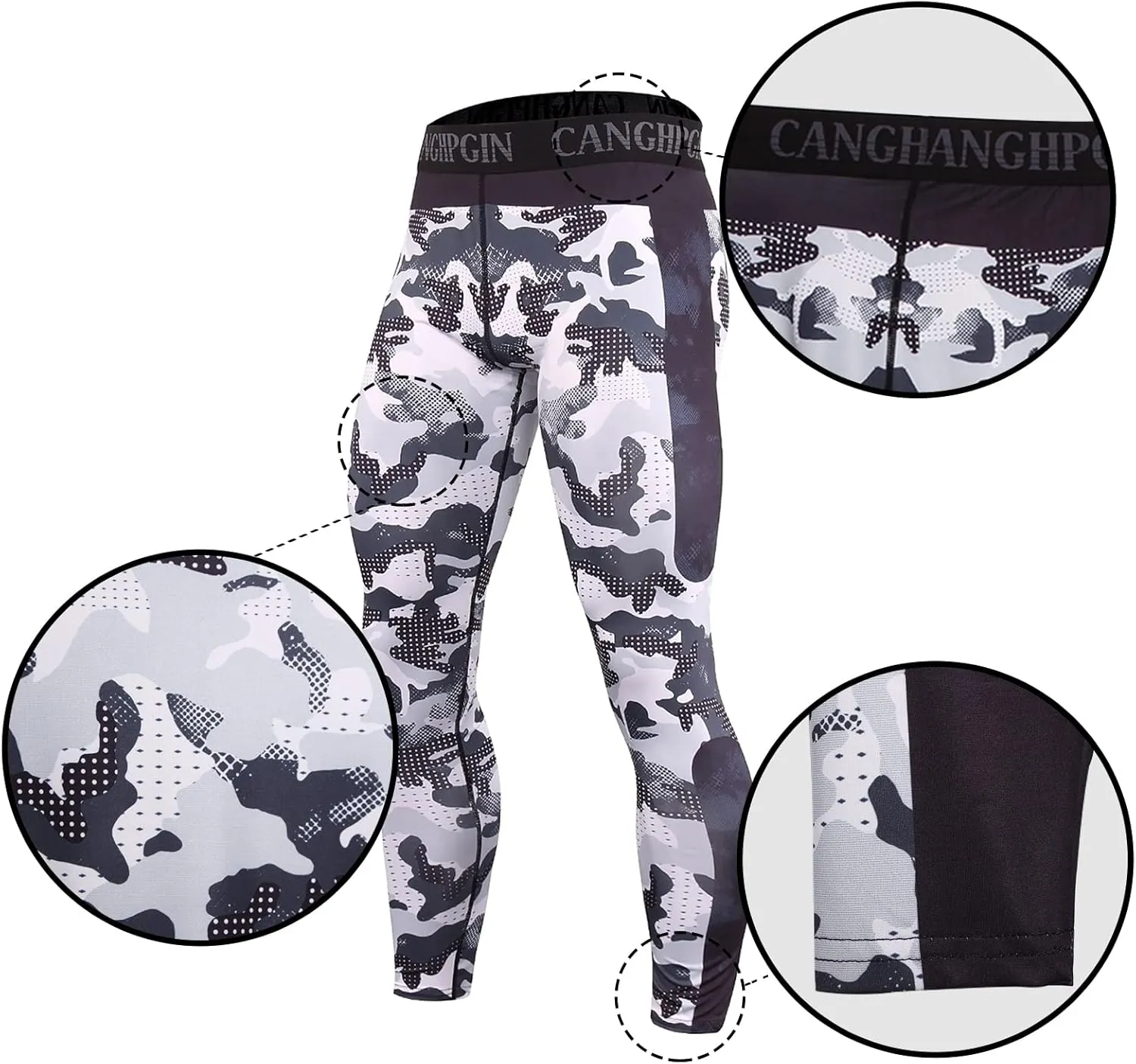 OEBLD Compression Pants Men UV Blocking Running Tights 1 or 2 Pack Gym Yoga Leggings for Athletic Workout