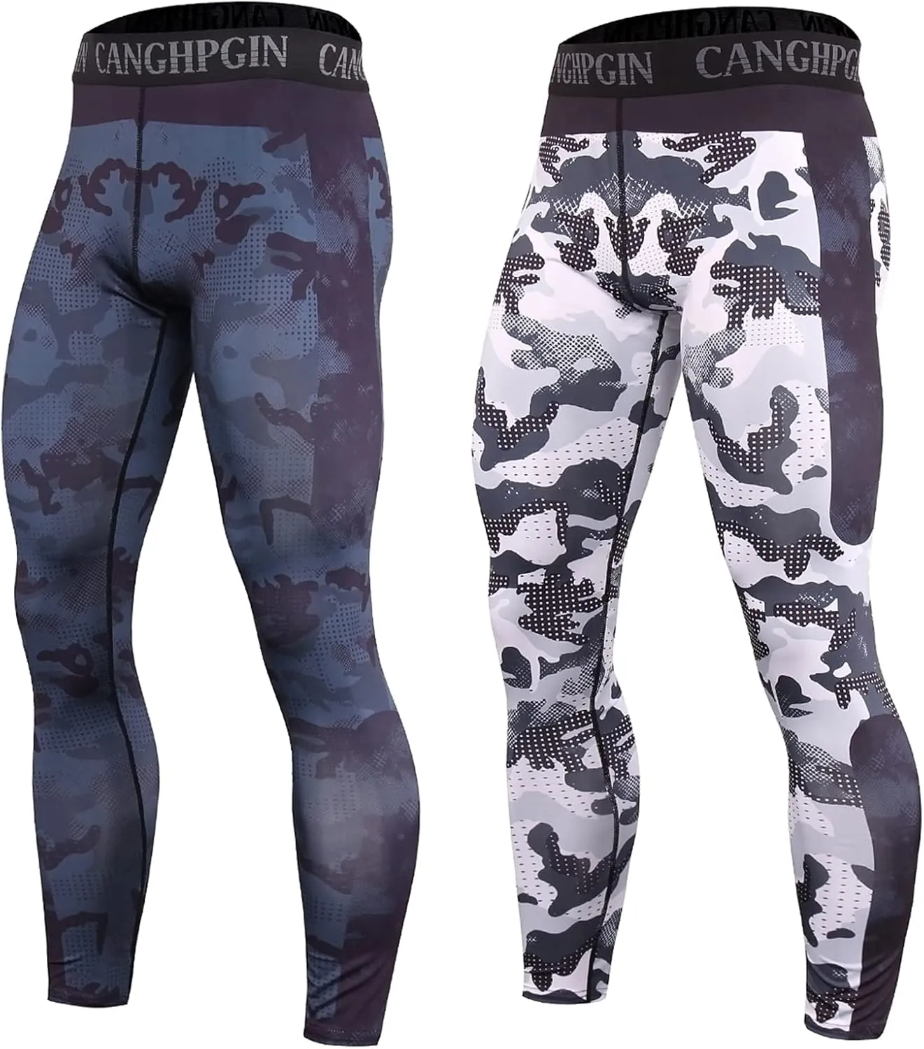 OEBLD Compression Pants Men UV Blocking Running Tights 1 or 2 Pack Gym Yoga Leggings for Athletic Workout
