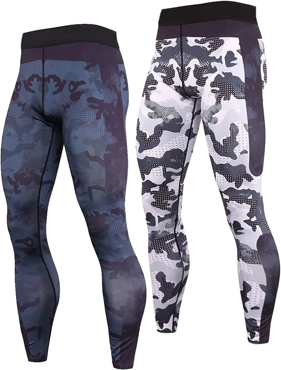 OEBLD Compression Pants Men UV Blocking Running Tights 1 or 2 Pack Gym Yoga Leggings for Athletic Workout