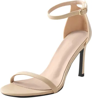 oiangi Womens Glitter Flock Stiletto Sandals Summer Ankle Strap Thin Band Strap Buckle High Heels Sexy Temperament Ladies Casual Shoes Sandalias