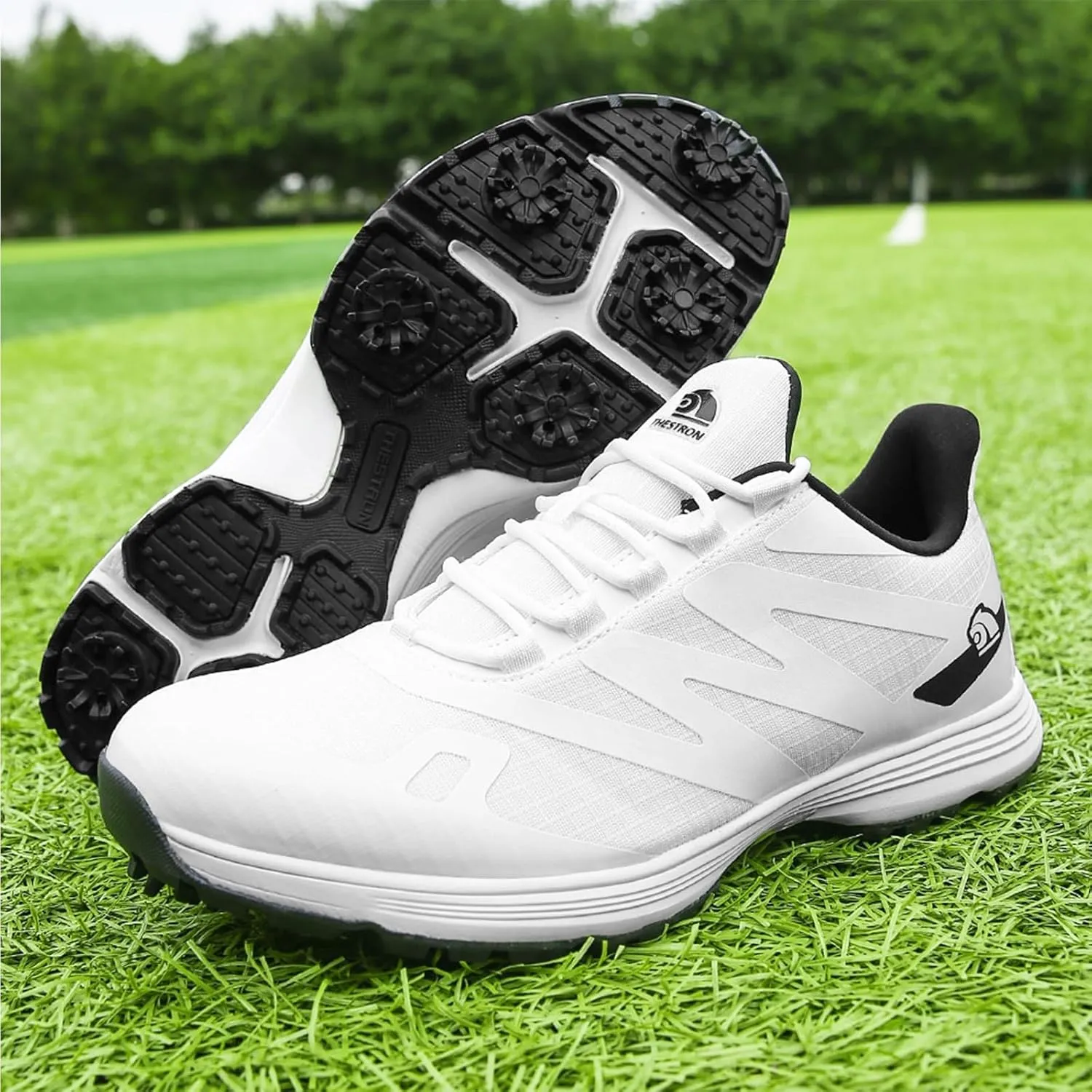 ONAIC Spiked Golf Shoes Men Breathable Waterproof Golf Sneakers Outdoor Training Sports Golf Shoe