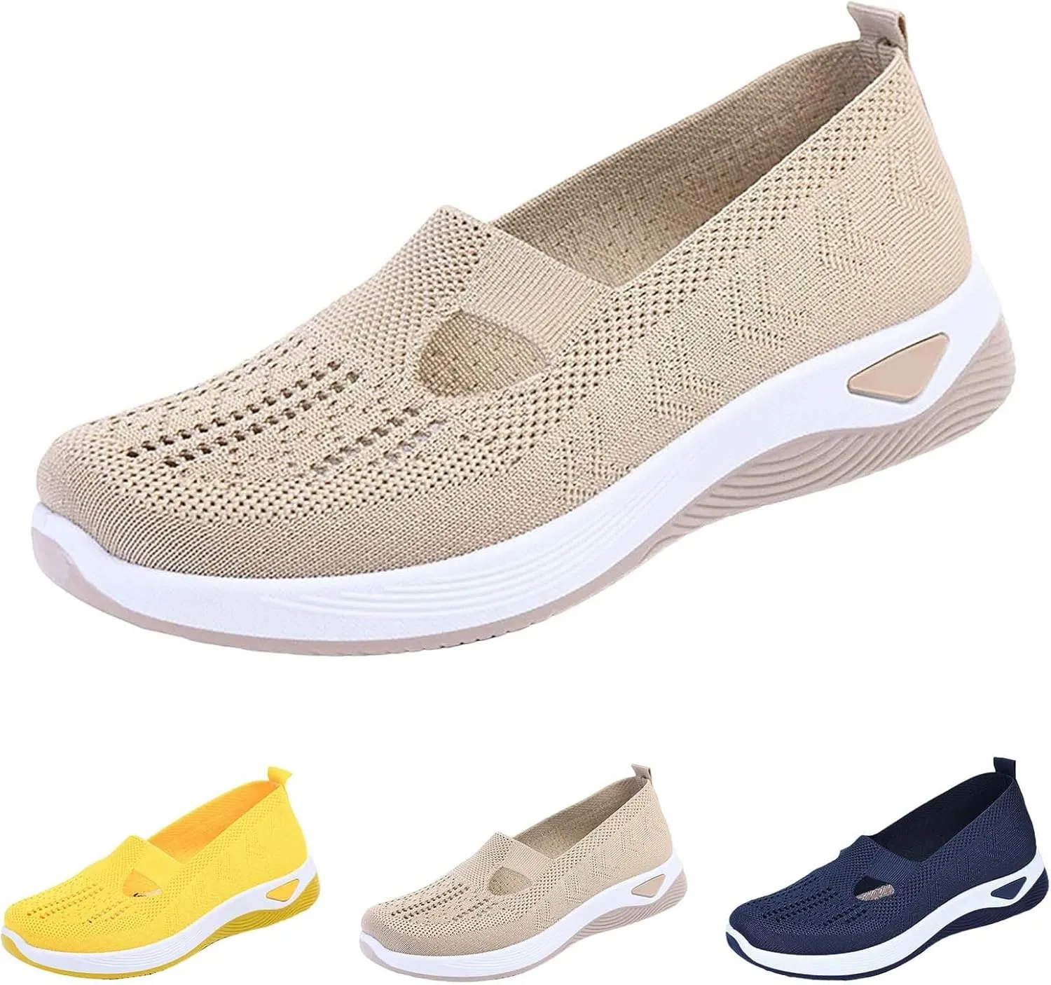 Orthopedic Shoes for Women Breathable Soft Slip On Running Shoes for Women Lether Shoes Dressy Casual Dress Sneakers Waterproof Tennis Shoe Trainers Shoe