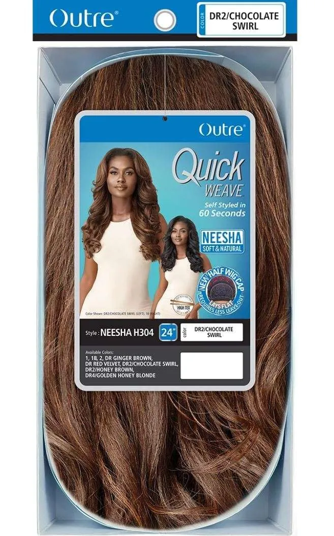 Outre Synthetic Quick Weave Half Wig - NEESHA H304 (Color:1 Jet Black)
