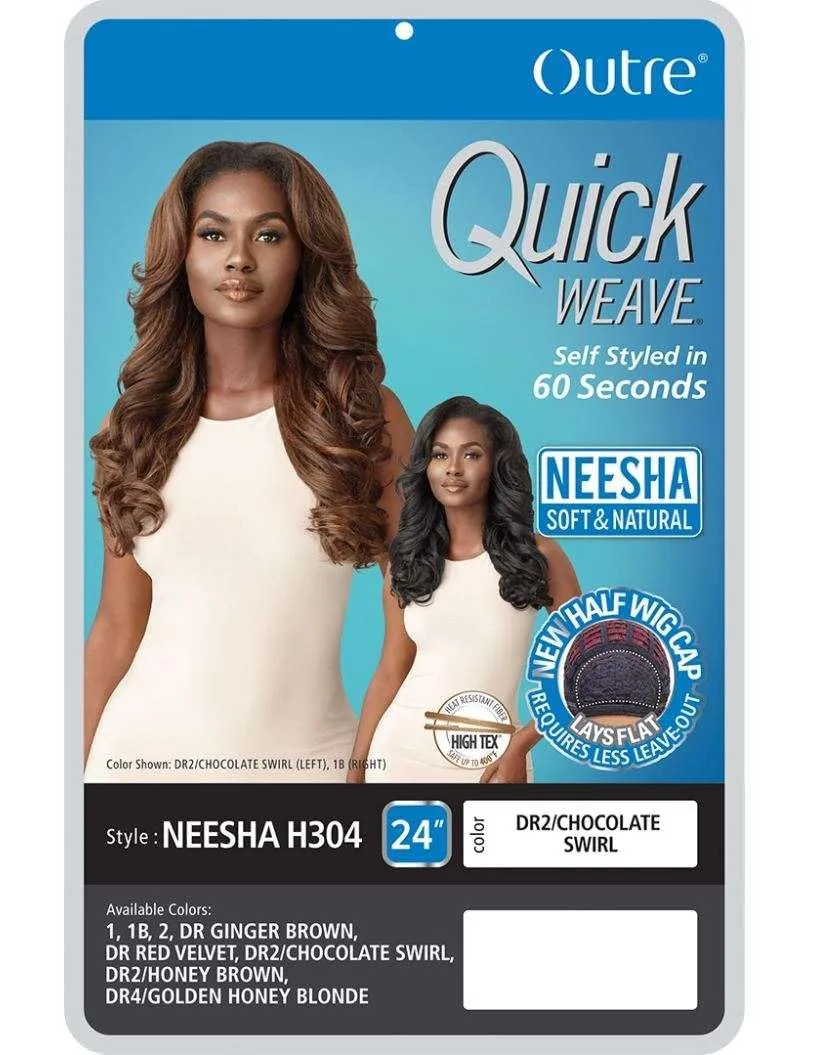 Outre Synthetic Quick Weave Half Wig - NEESHA H304 (Color:1 Jet Black)