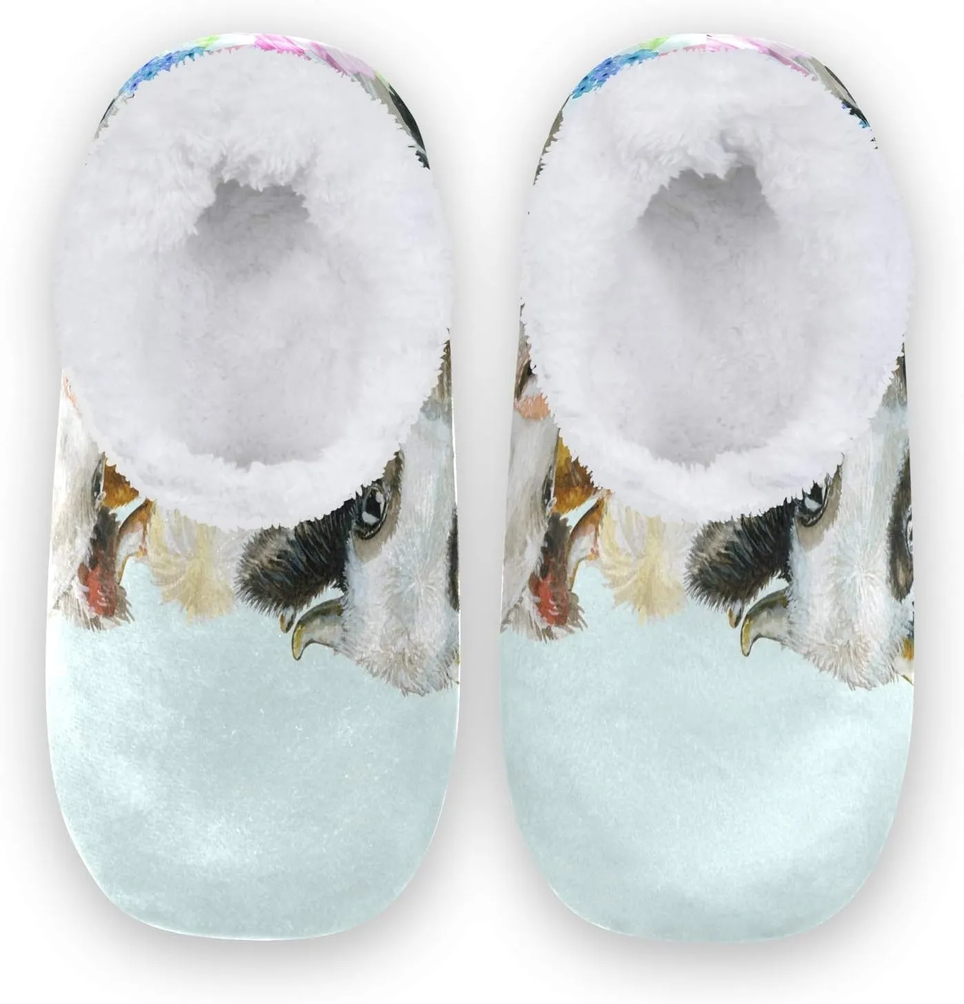 Oyihfvs Unisex Fuzzy House Slippers Memory Foam Warm Slip Shoes Fur Lining M-XXL