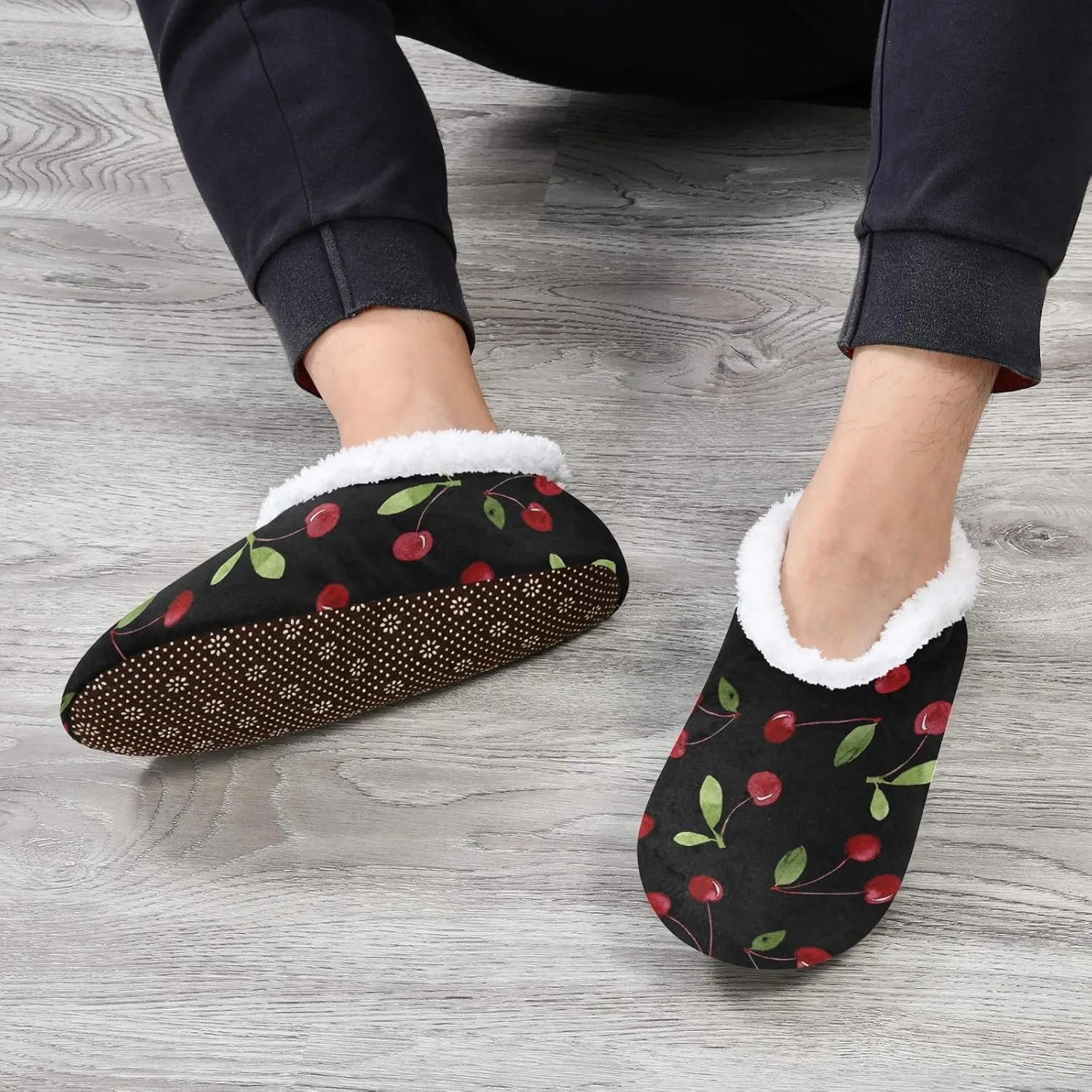 Oyihfvs Unisex Fuzzy House Slippers Memory Foam Warm Slip Shoes Fur Lining M-XXL