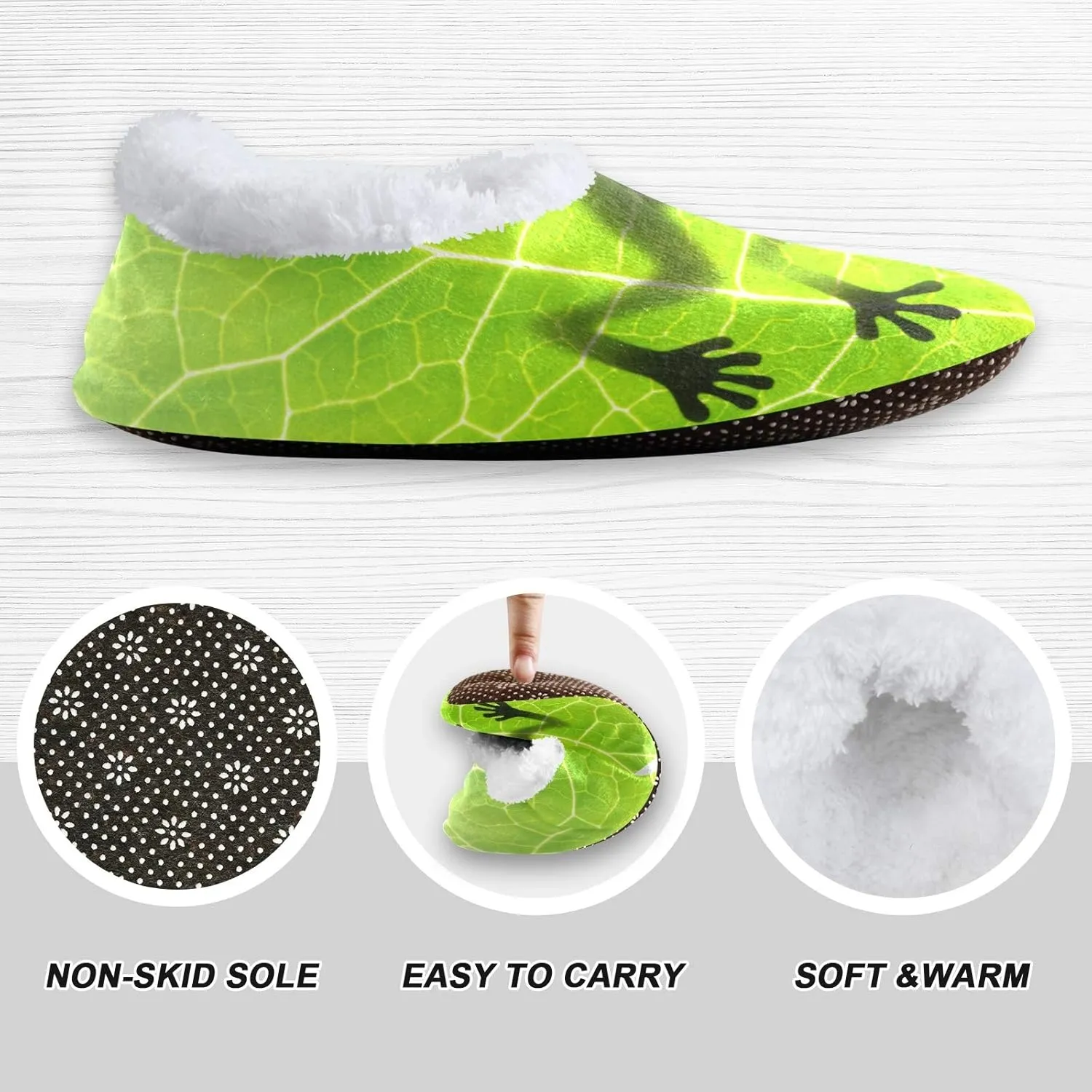 Oyihfvs Unisex Fuzzy House Slippers Memory Foam Warm Slip Shoes Fur Lining M-XXL