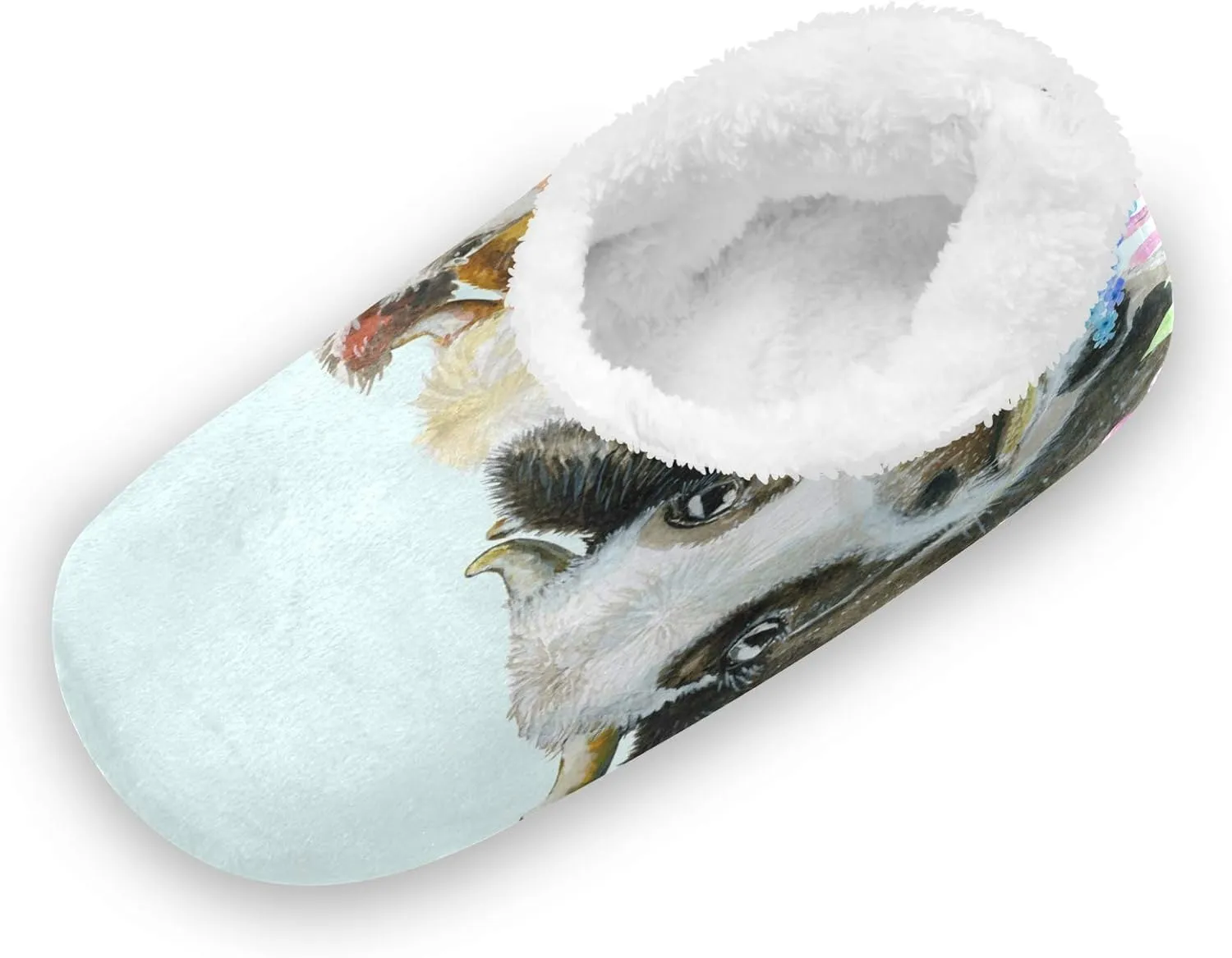 Oyihfvs Unisex Fuzzy House Slippers Memory Foam Warm Slip Shoes Fur Lining M-XXL