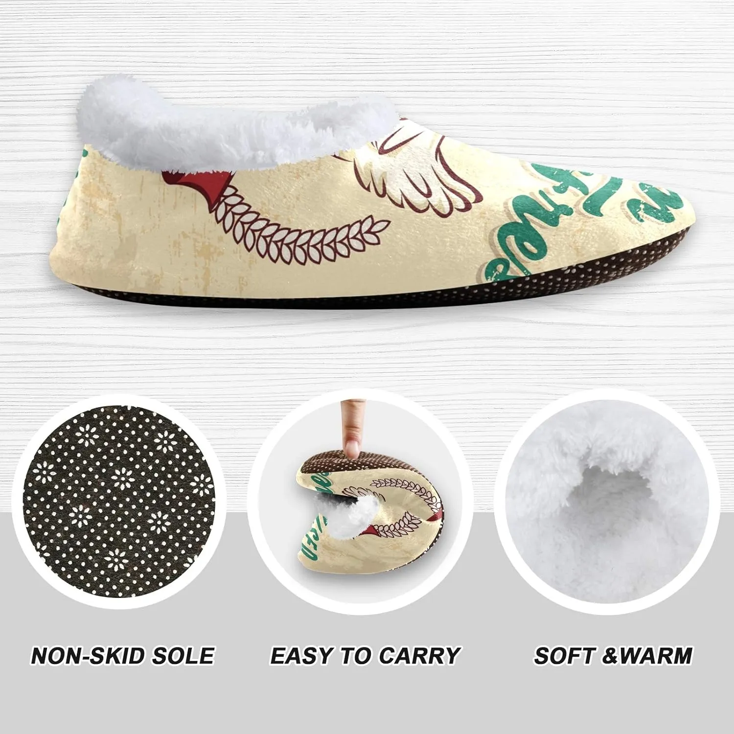 Oyihfvs Unisex Fuzzy House Slippers Memory Foam Warm Slip Shoes Fur Lining M-XXL