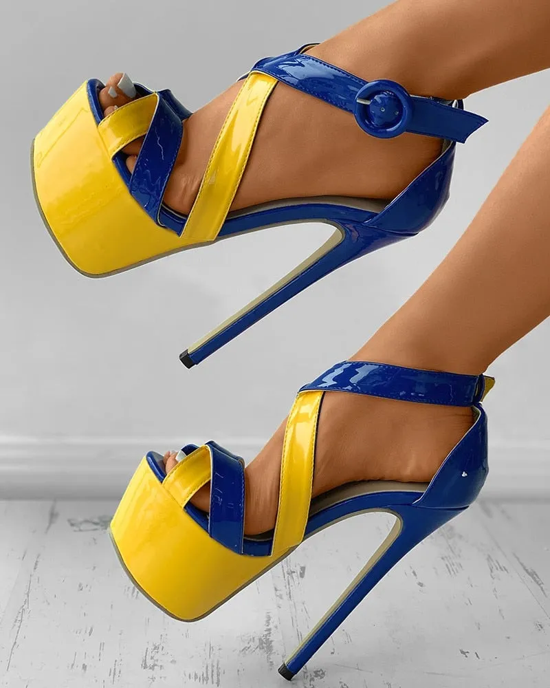 Peep Toe Platform High Heels