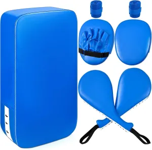 Poen 7 in 1 Taekwondo Kick Pad Boxing Training Equipment Punching Mitts Martial Arts Wrist Band Adjustable Soft Pads Set for Karate Muay Thai MMA Training