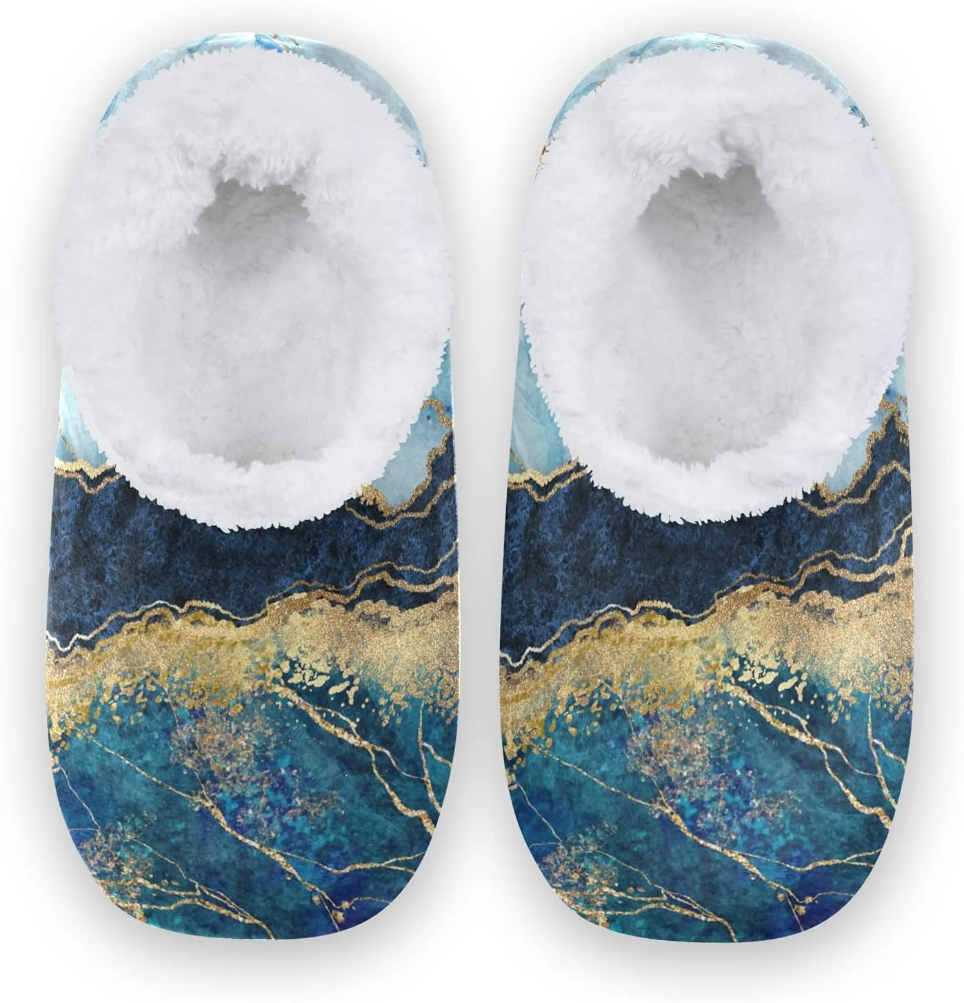Poeticcity Unisex Fuzzy House Slippers, Warm Fur Lining Shoes, Non-Slip Memory Foam Slippers M-XXL
