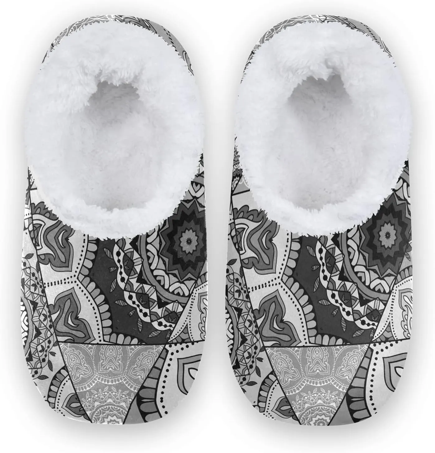 Poeticcity Unisex Fuzzy House Slippers, Warm Fur Lining Shoes, Non-Slip Memory Foam Slippers M-XXL