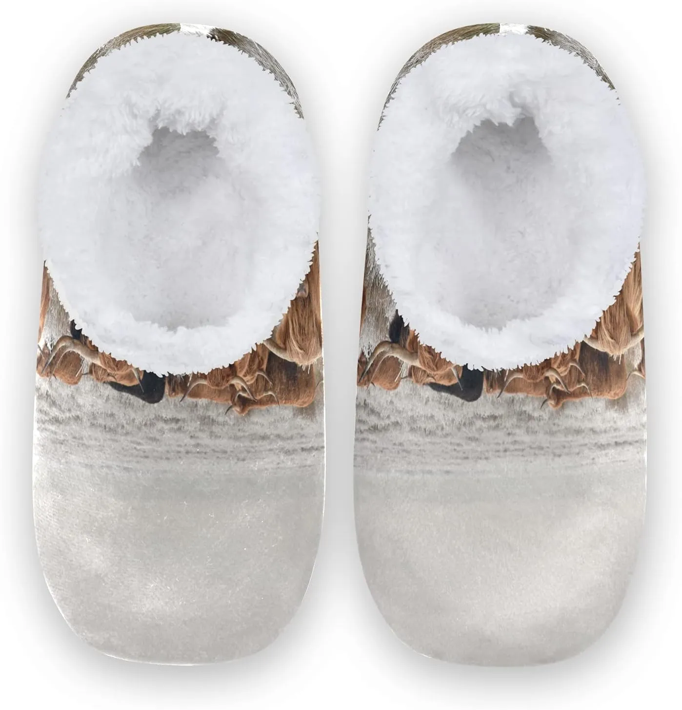 Poeticcity Unisex Fuzzy House Slippers, Warm Fur Lining Shoes, Non-Slip Memory Foam Slippers M-XXL