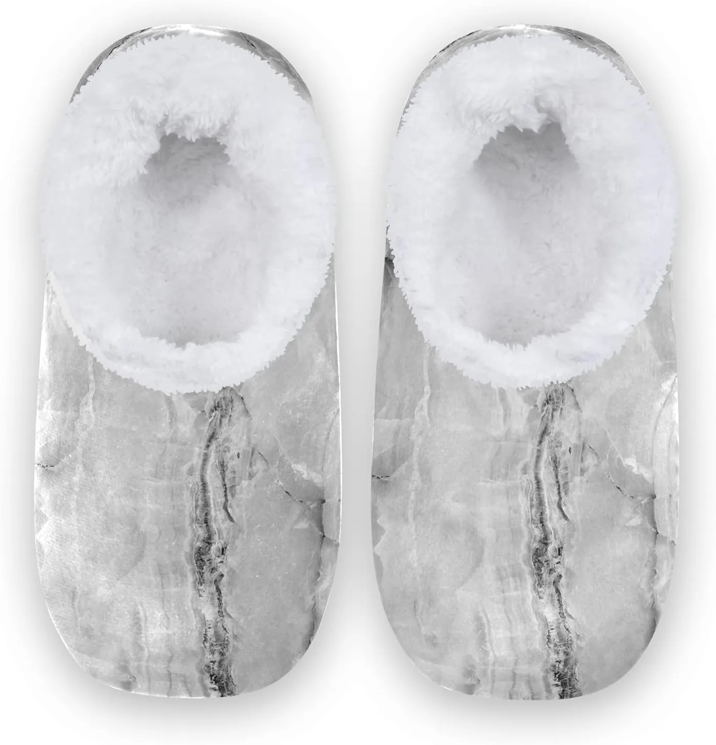 Poeticcity Unisex Fuzzy House Slippers, Warm Fur Lining Shoes, Non-Slip Memory Foam Slippers M-XXL